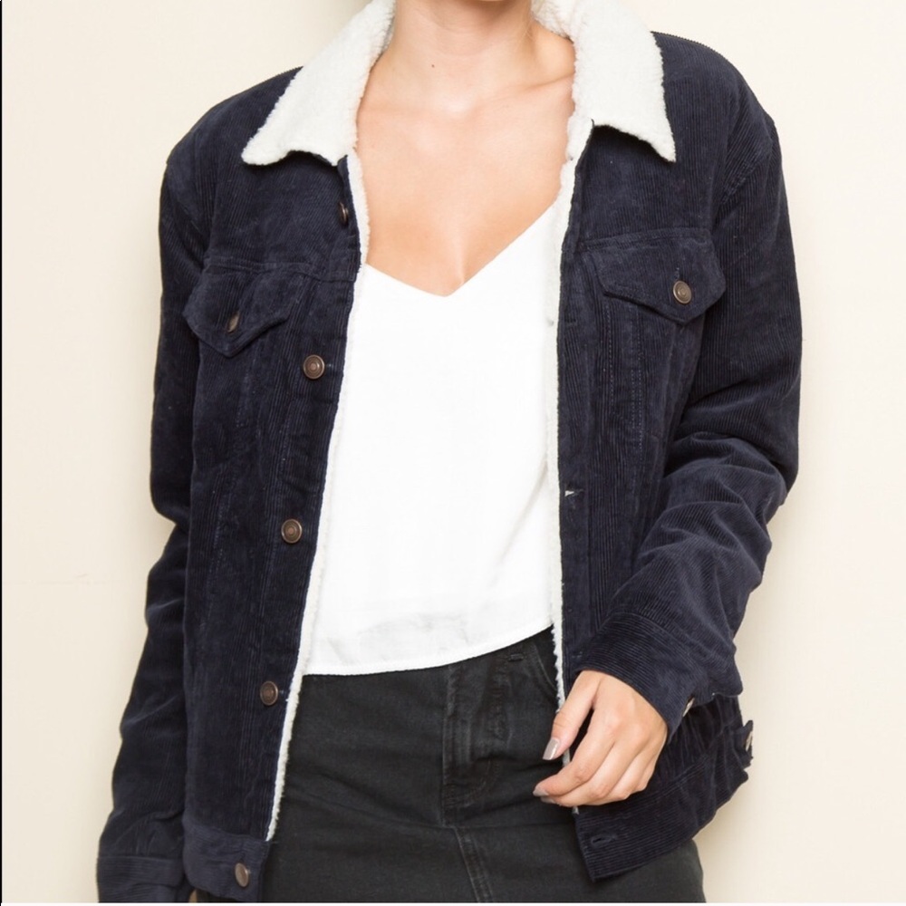 Brandy Melville elisha fur corduroy jacket